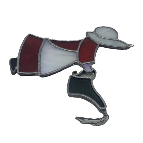 Vintage Stained Glass Sunbonnet Sue Sun Catcher Collectible Prairie Watering Can - Picture 4 of 13